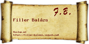 Filler Balázs névjegykártya