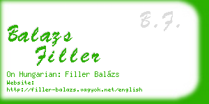 balazs filler business card